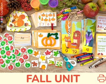 Fall Unit Printable. Autumn Preschool, Pre-K Learning Activities.