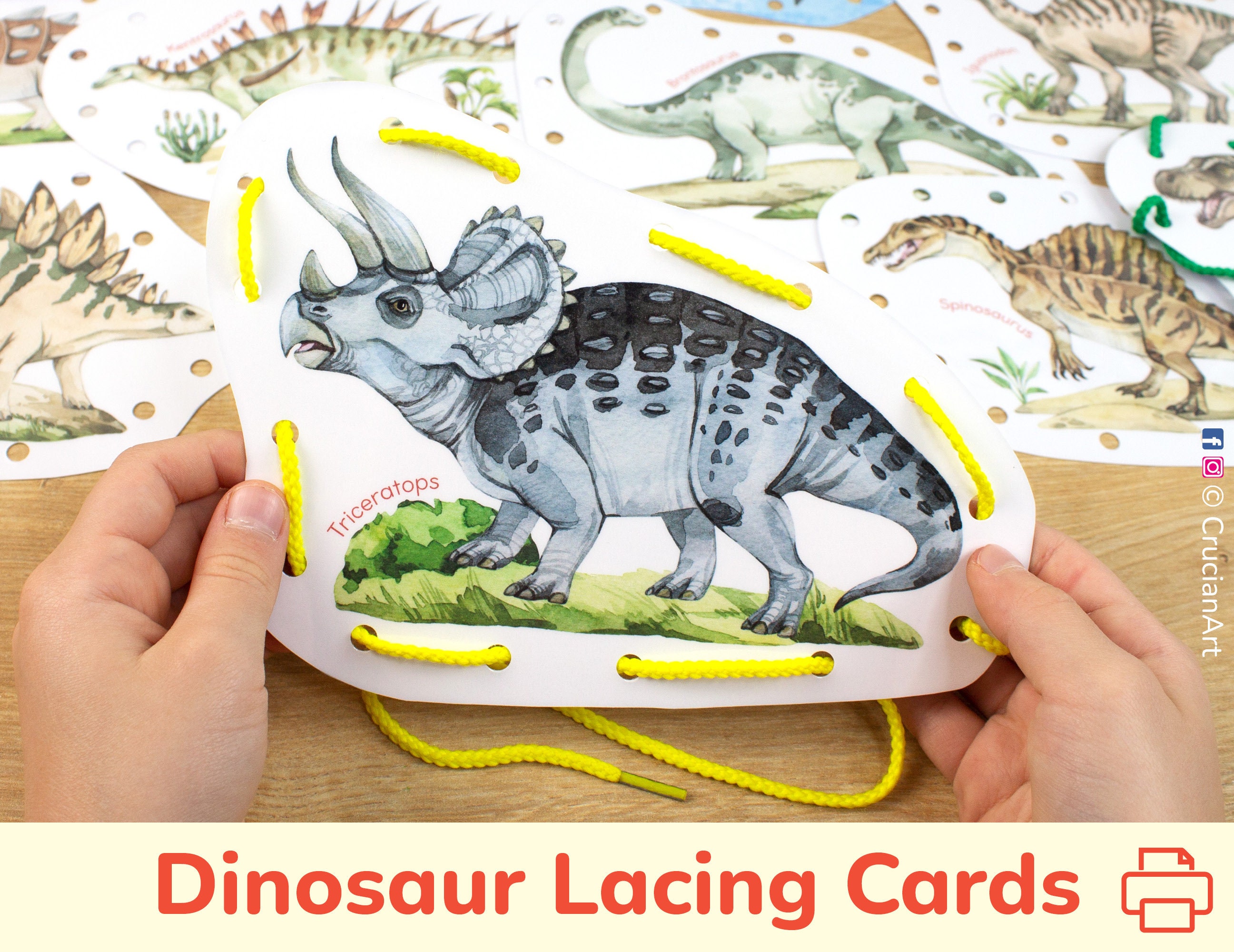 Photo inspiration: Fresh Look at Dinosaur Lacing Cards Dino Theme Toddler And Preschool Activity Printable