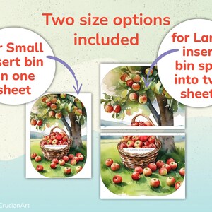 Autumn apples in a basket printable template for trofast sensory bins. Educational addition to your children Ikea flisat table.