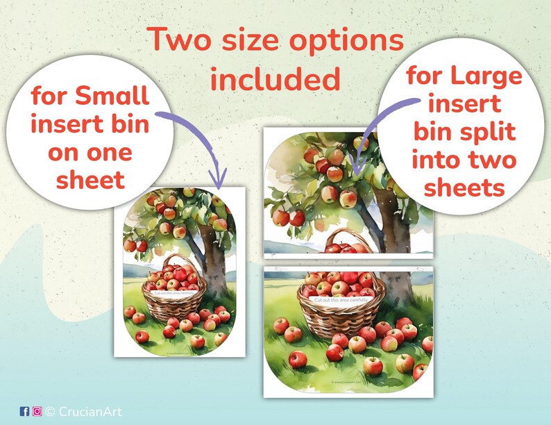 Autumn apples in a basket printable template for trofast sensory bins. Educational addition to your children Ikea flisat table.