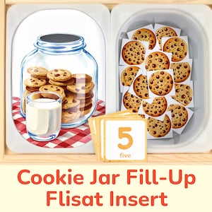 Jar of Cookies Flisat Insert: Printable Insert Template for Sensory Table Bins. Preschool Learning Activities. Counting Activity for Toddler