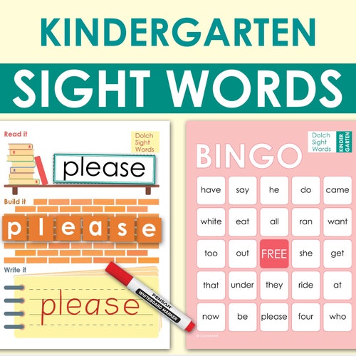 Dolch Sight Word Flashcards Pre-primer Words - Etsy