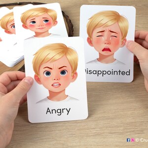 Emotion Flash Cards. Printable Flashcards for Boy: Explore Feelings ...