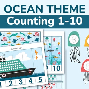 Numbers and Counting Busy Book Pages for Toddlers & Preschoolers. Printable Folder Workbook. Learning Binder Activity Worksheets