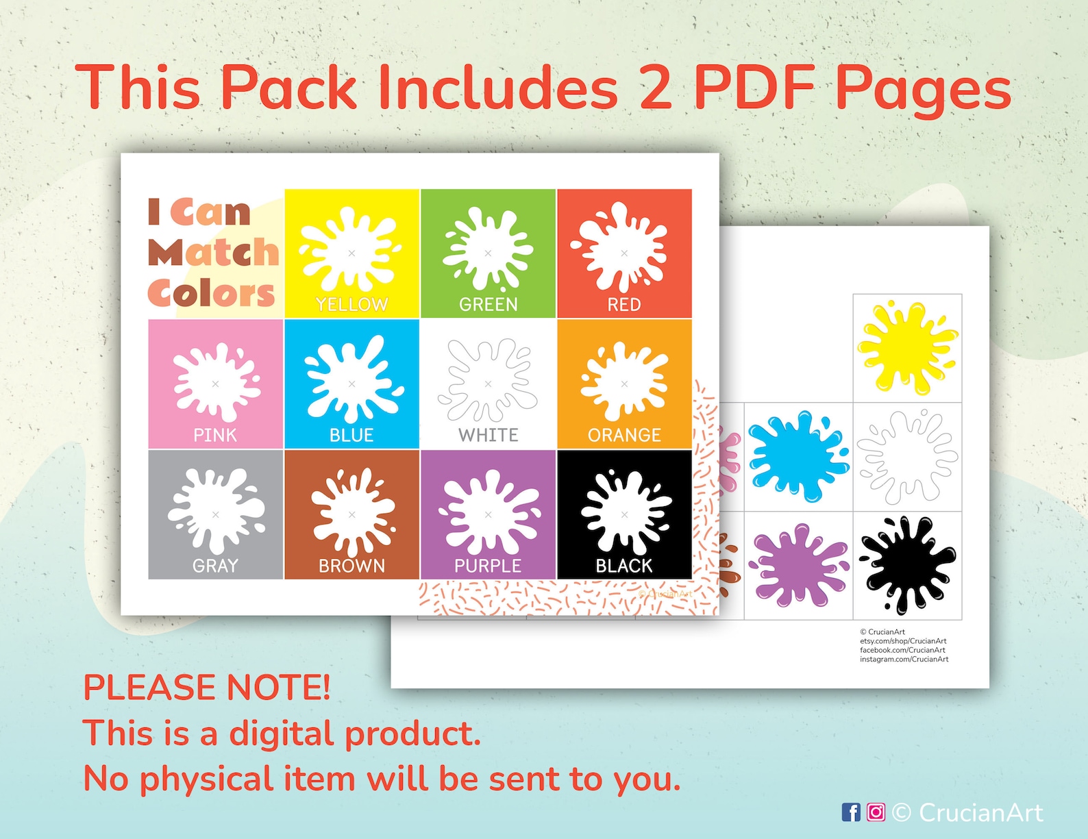 Color Matching Printable Activity. Toddler Busy Book and Learning ...