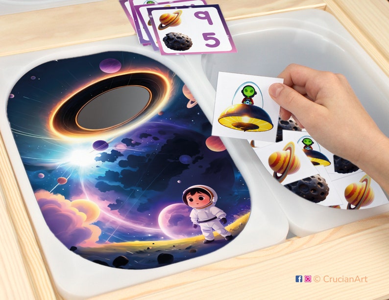 Outer Space Black Hole Flisat Insert: Match & Count Printable Activity ...