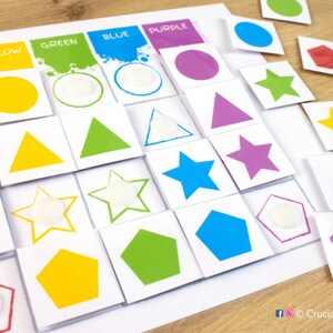 Shape & Color Sorting Printable Activity. Toddler Busy Book and ...