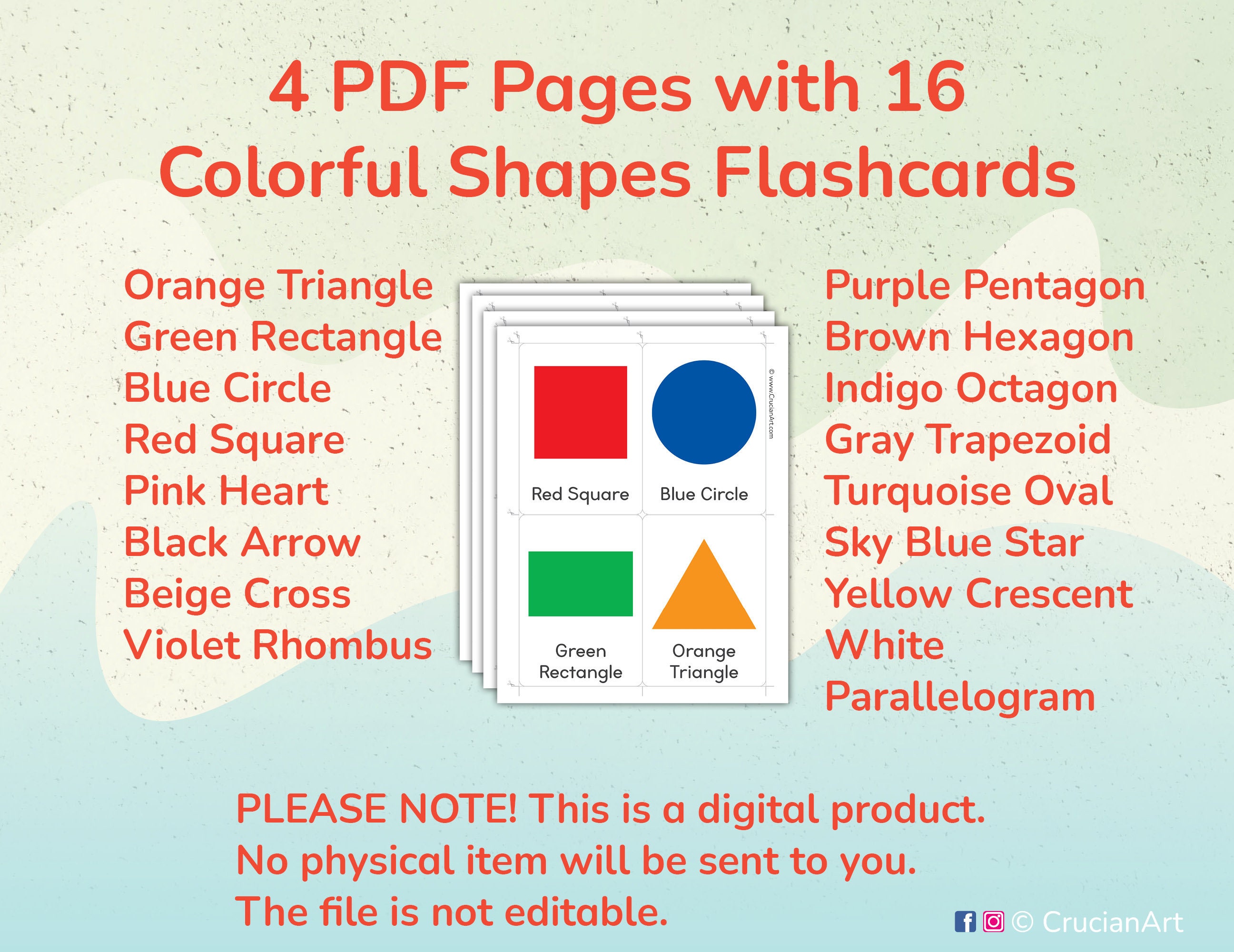 Shapes and Colors Flashcards: Toddler Visual Cards, Preschool Learning ...