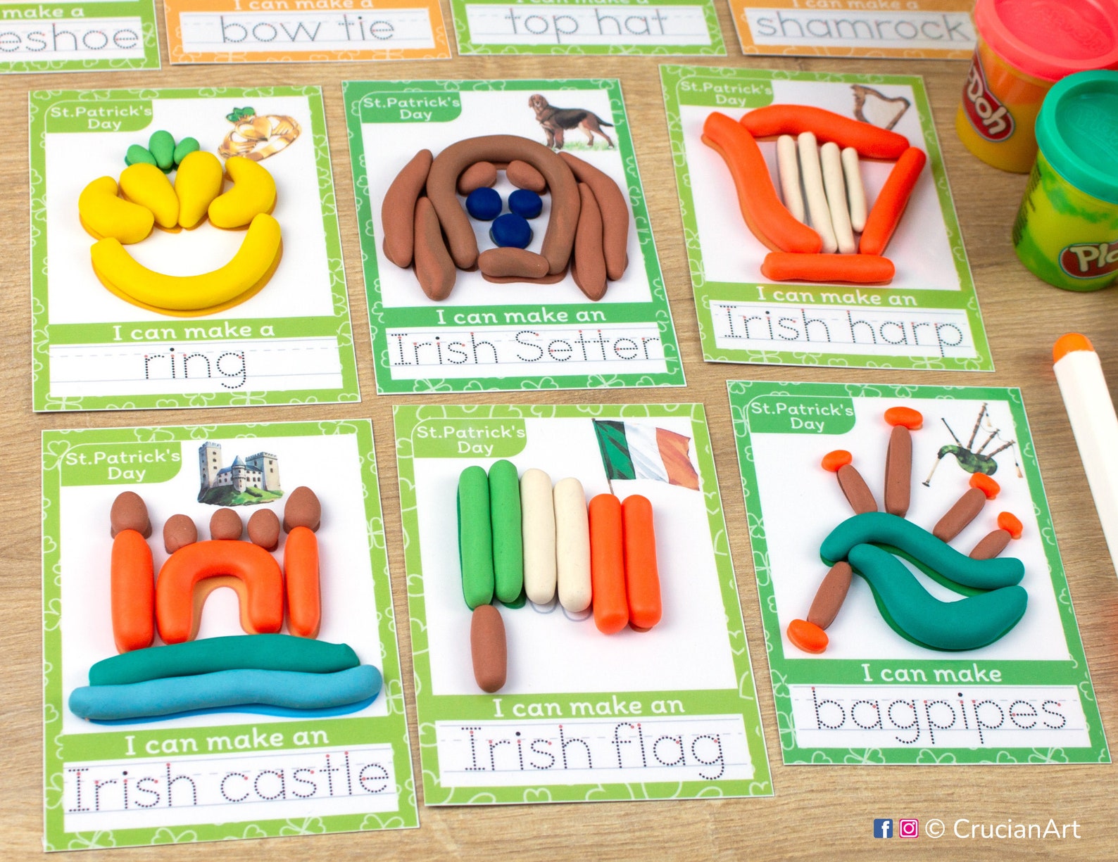 Saint Patrick Day Playdough Mats. Printable Play Dough Activity ...