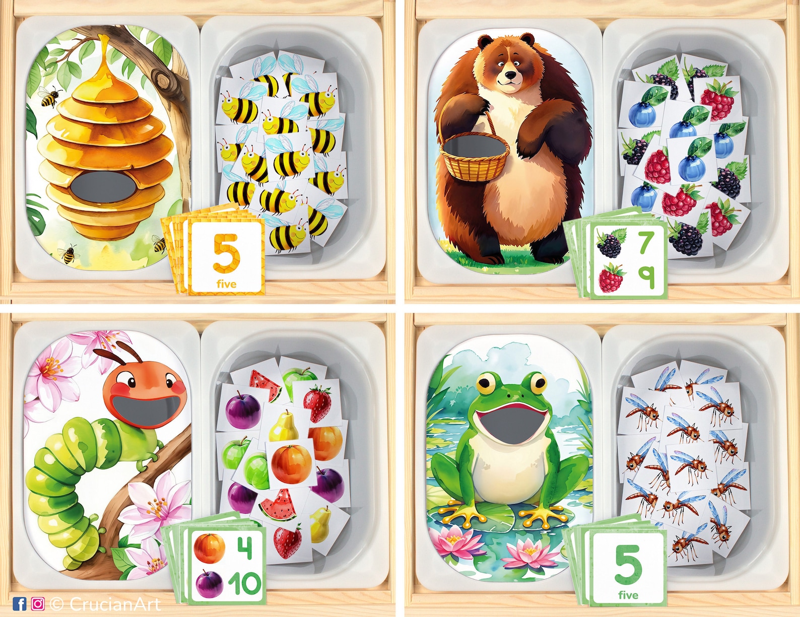 Flisat Insert Growing Bundle: Set of Printable Templates for Sensory ...
