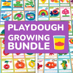Playdough mats bundle. Mega set of printable templates for play doh for kids.
