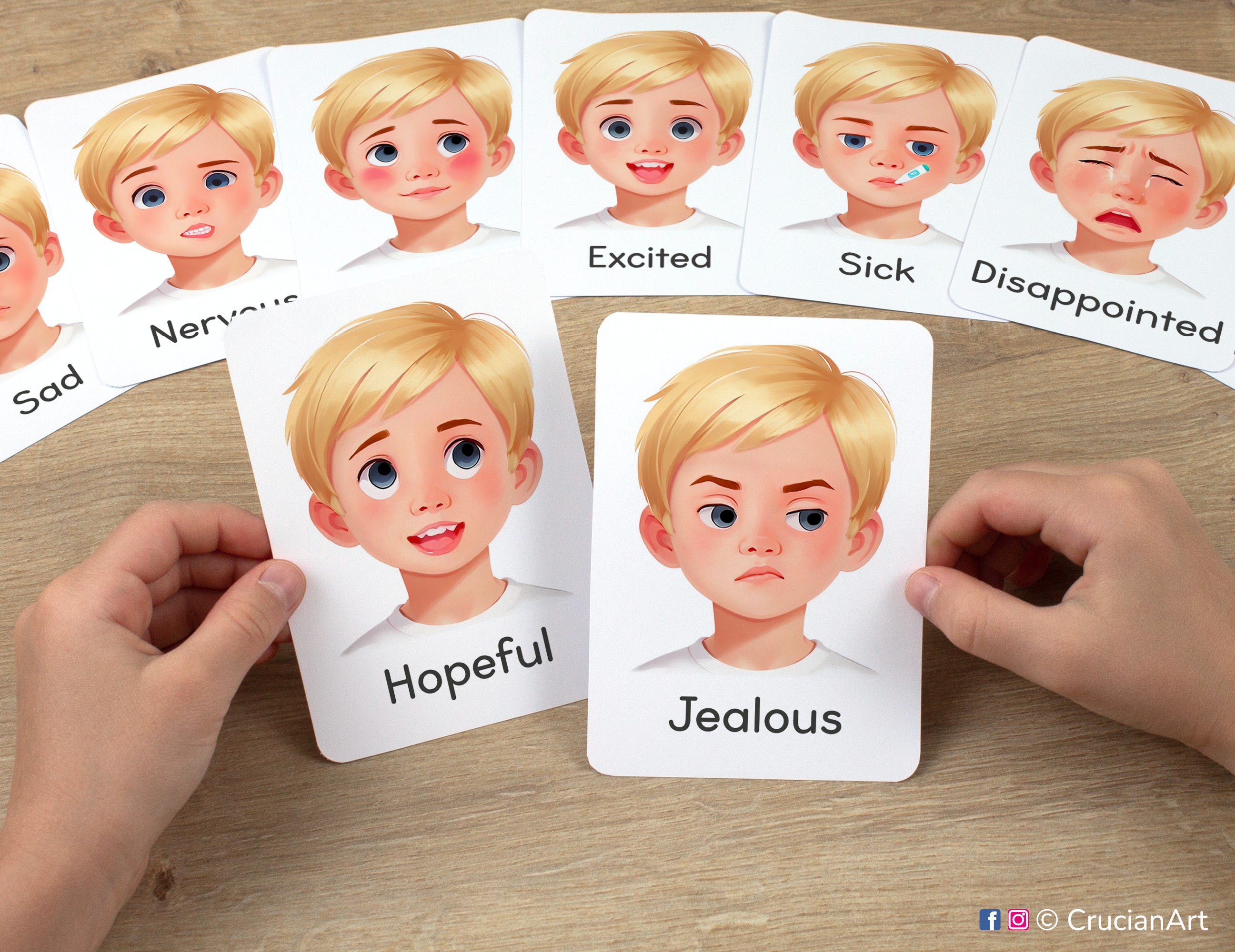 Emotions and Feelings Flash Cards. Printable Learning Flashcards ...