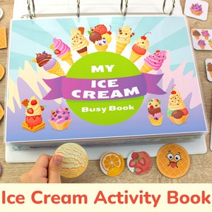ICE CREAM Printable Busy Book. Preschool & Toddler Learning Activities. Busy Binder Resource. Educational Material