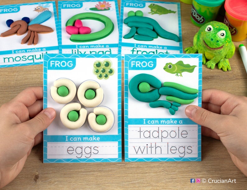 Life Cycle of a Frog Playdough Mats: Printable Play Dough Activity for ...
