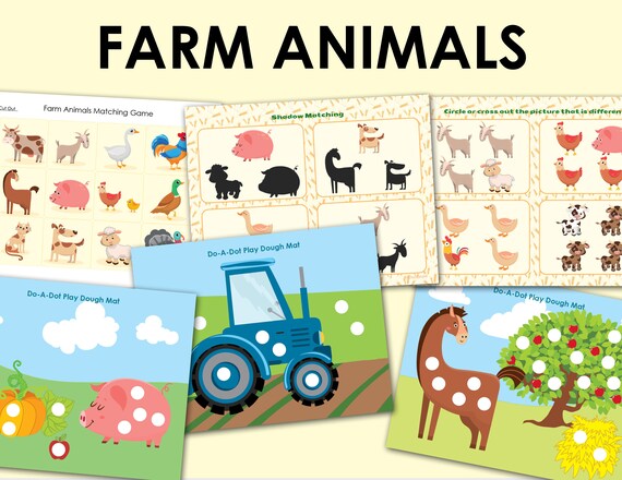 FARM ANIMALS Matching Activities for Toddler & Preschool | Etsy