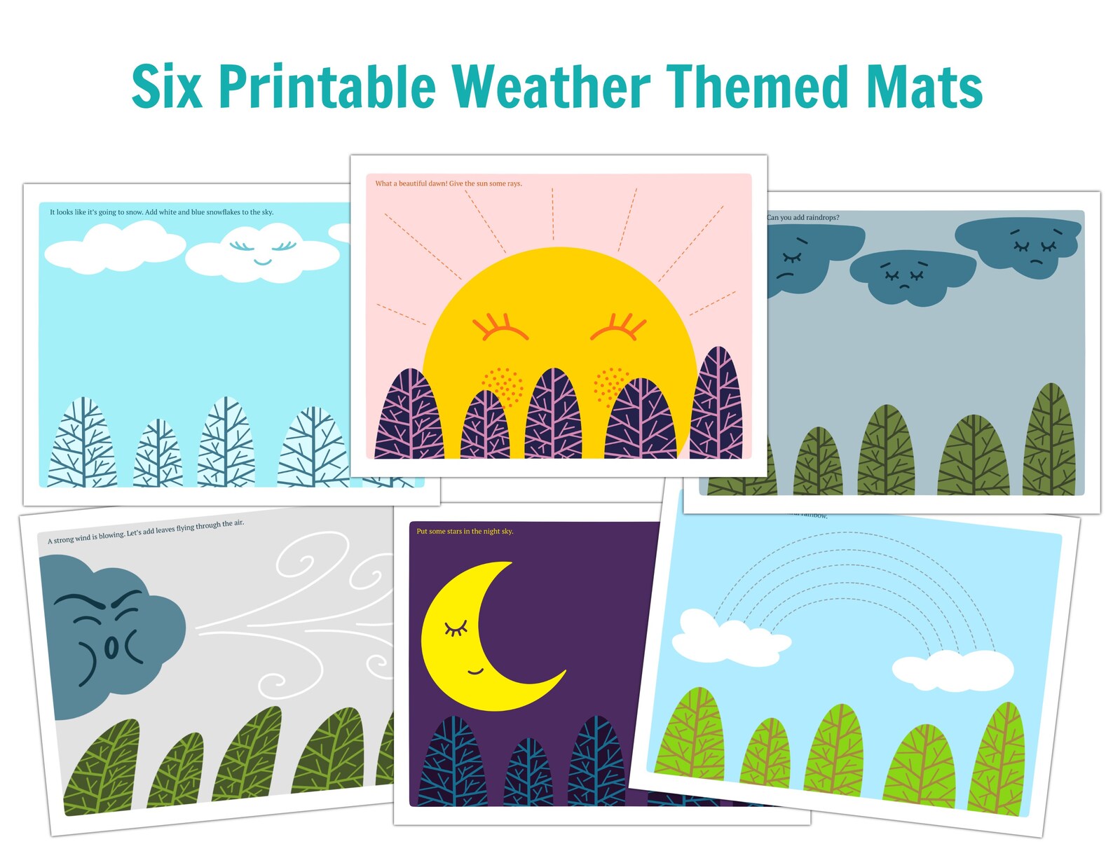 WEATHER PLAY DOUGH Printable Mats. Playdough Activity Mat for Etsy