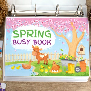 Spring Busy Book. Printable Preschool Activity Book. Preschool & Toddler Learning Binder. Busy Binder Activities.