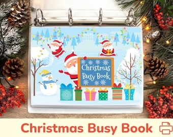 CHRISTMAS PRESCHOOL Busy Book. Printable Learning Binder. Christmas Learning Activities