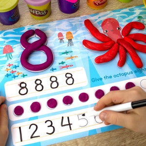 Numbers 1-10 Playdough Mats. Printable Play Dough Activity for Toddler and Preschooler