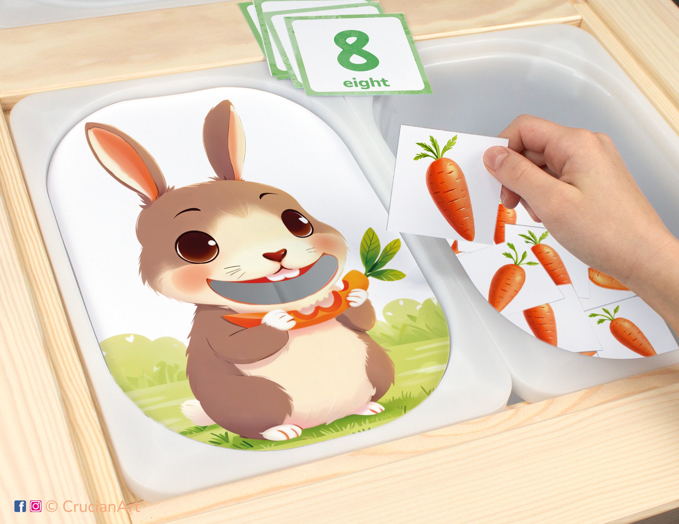 Feed the Bunny Carrots Flisat Insert: Counting up to 12 Printable ...