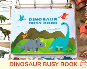 Dinosaur Busy Book: preschool printable activity book, homeschool printables, preschool busy book printable