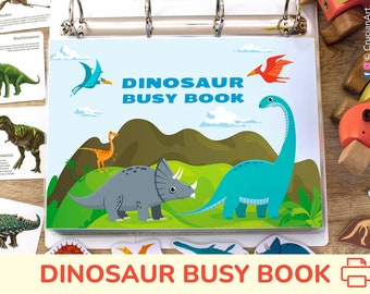 Dinosaur Busy Book: preschool printable activity book, homeschool printables, preschool busy book printable