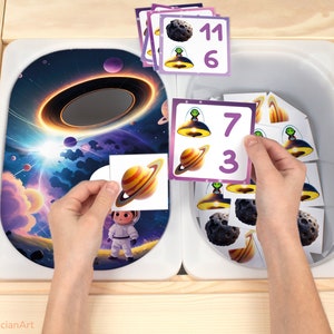 Outer Space Black Hole Flisat Insert: Match & Count Printable Activity ...