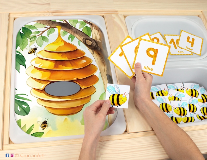 Beehive Flisat Insert: Honeybee Counting Activity for Sensory Table ...