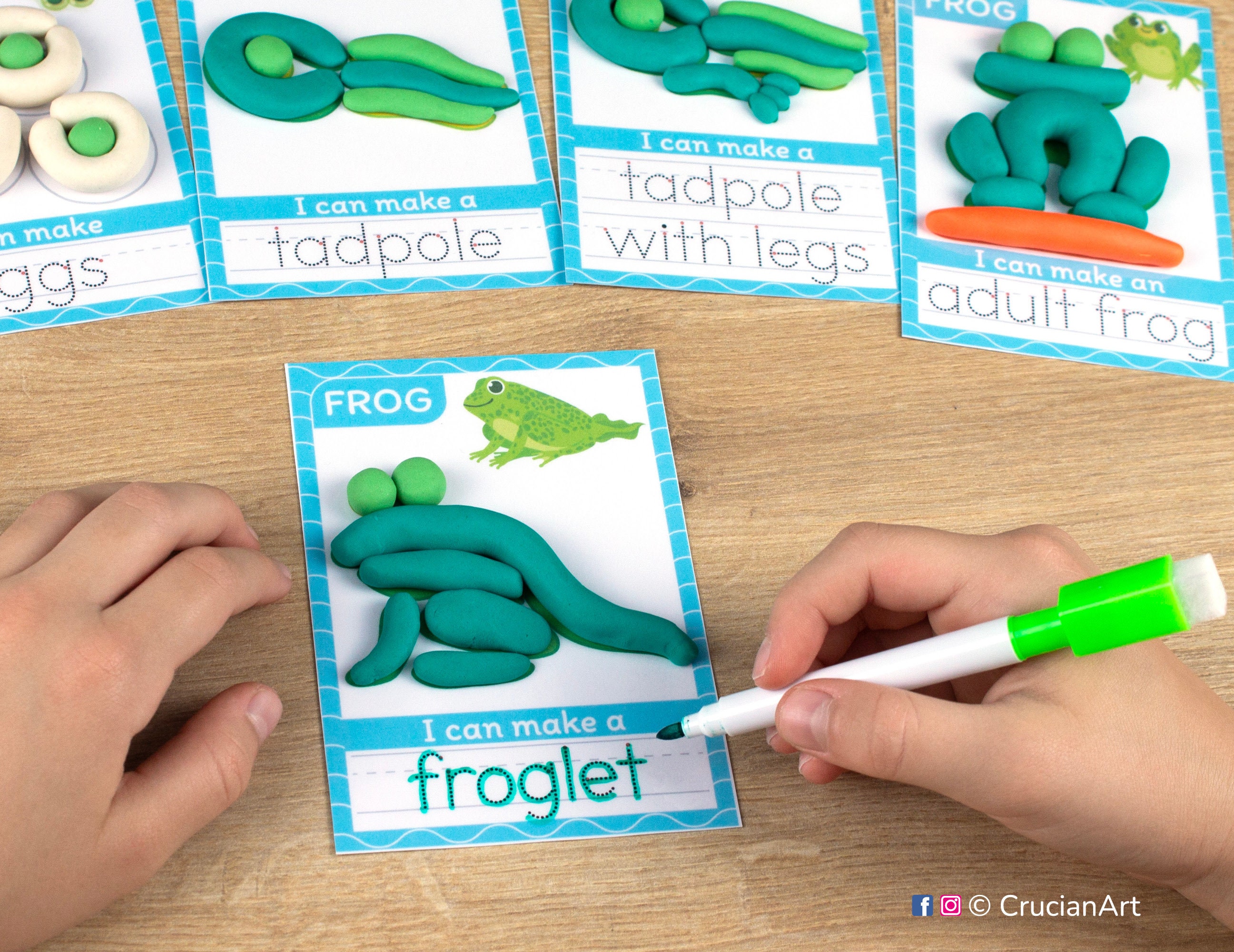 Life Cycle of a Frog Playdough Mats: Printable Play Dough Activity for ...
