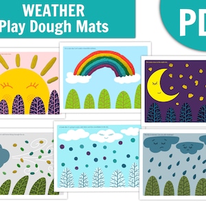 WEATHER PLAY DOUGH Printable Mats. Playdough Activity Mat for Toddler, Preschool, Homeschool.