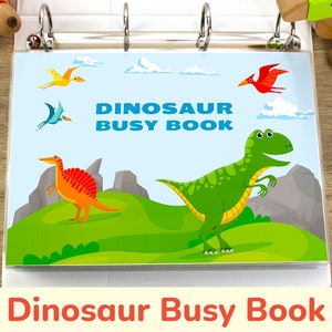 Dinosaur Toddler Printable Busy Book. Learning Quiet Workbook. Binder Worksheets for Toddlers Activities.