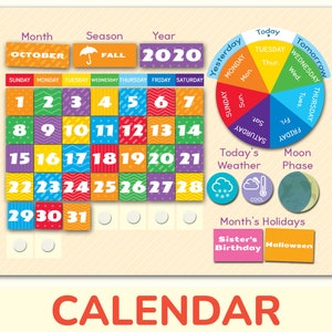 Circle Time Perpetual Calendar. Printable Circle Time Kindergarten, Pre-K, Homeschool, Preschool Learning Activity