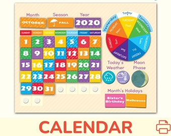 Circle Time Perpetual Calendar. Printable Circle Time Kindergarten, Pre-K, Homeschool, Preschool Learning Activity