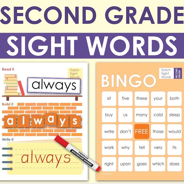 2nd Grade Sight Words - Etsy