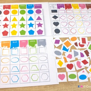 Shape & Color Sorting Printable Activity. Toddler Busy Book and ...