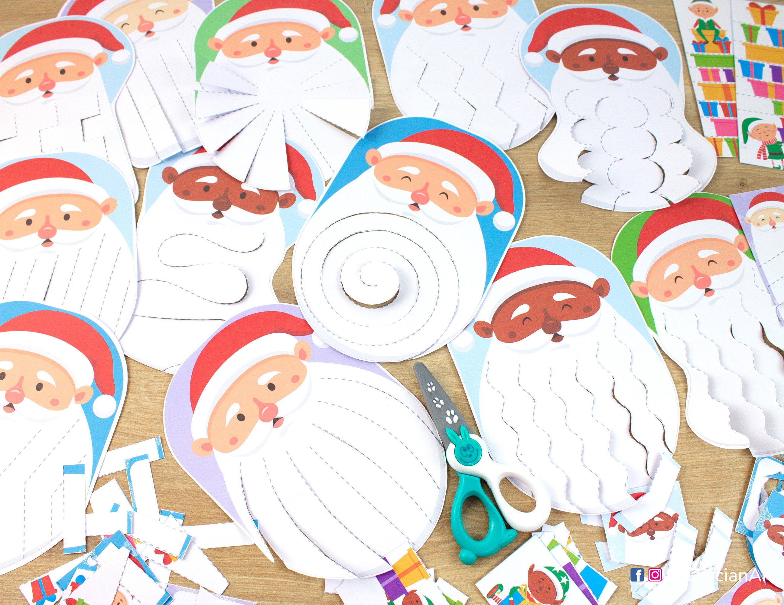 Christmas Scissor Skills - Santa's Beard Cutting Worksheets – Kids Craft  Room