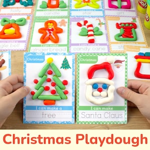Christmas Playdough Mats: Toddler Preschool Kindergarten Play Dough Mat, Winter Homeschool Printables