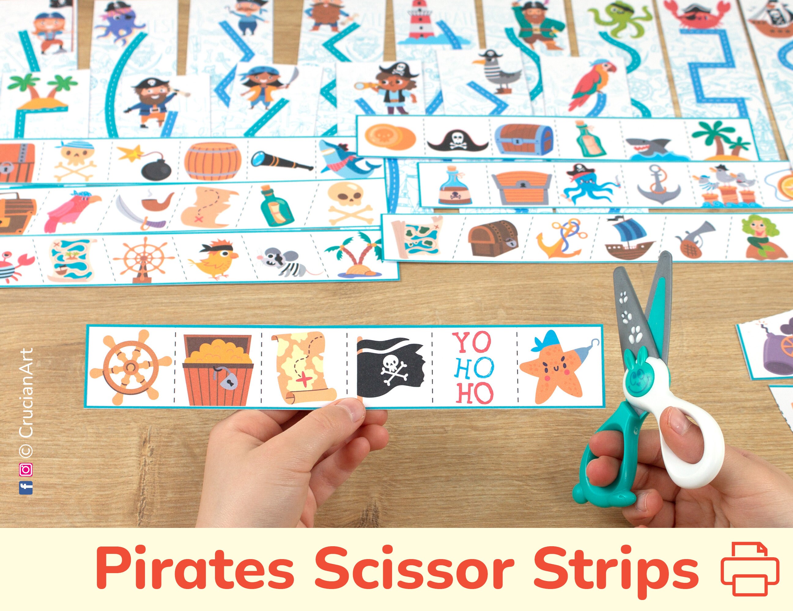 Tiras de tijera con tema pirata. Actividad de habilidades con tijeras para  niños. Tiras de corte preescolar. Práctica de corte de jardín de infantes  de motricidad fina imprimible. - Etsy México, image size:2593x2000