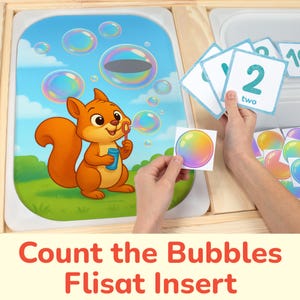 Bubble Counting Flisat Insert: Counting up to 12 Summer Fun Printable Activity for Sensory Table Bins, Insert Template, Preschool Printables