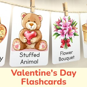 Tarjetas didácticas del Día de San Valentín: Tarjetas didácticas imprimibles para niños pequeños, preescolares y de jardín de infantes. Educación en casa, actividades educativas en el aula.
