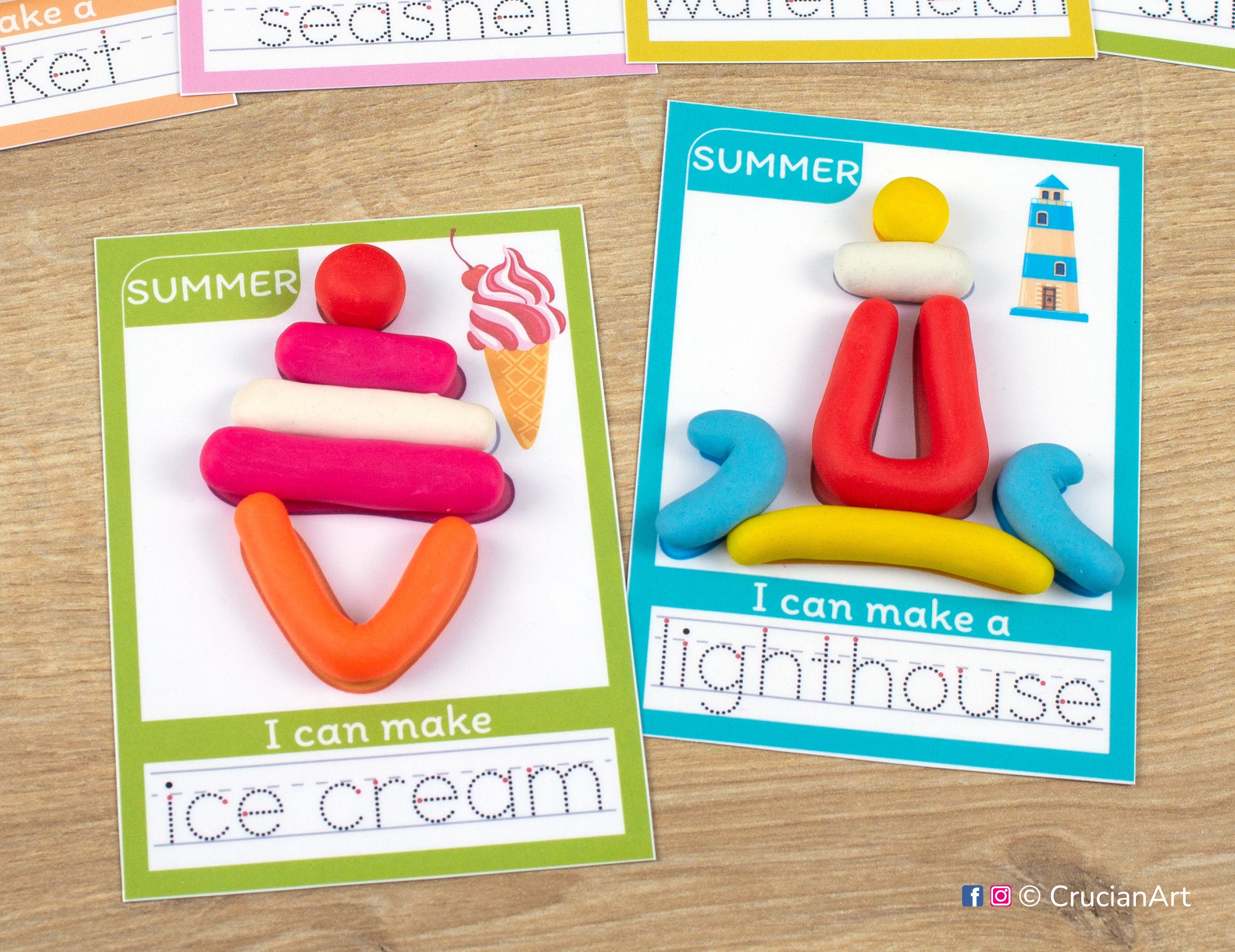 Summer Playdough Mats. Printable Play Dough Activity. Toddler Preschool ...