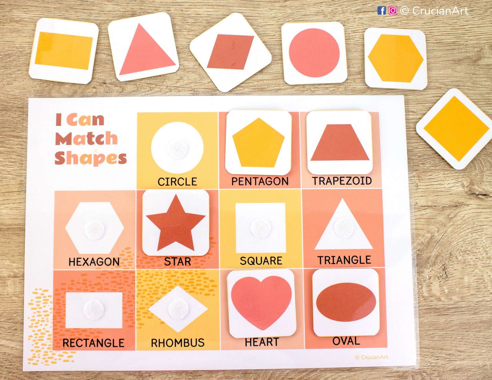 Shape Matching Printable Activity. Toddler Busy Book and Learning ...