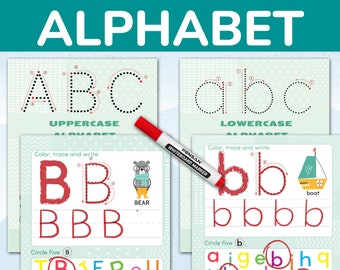 Alphabet Worksheet Etsy