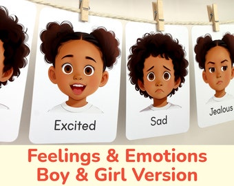 Emotions and Feelings Flash Cards. Printable Learning Flashcards. Preschool, Homeschooling Visual Materials. Classroom Educational Resources