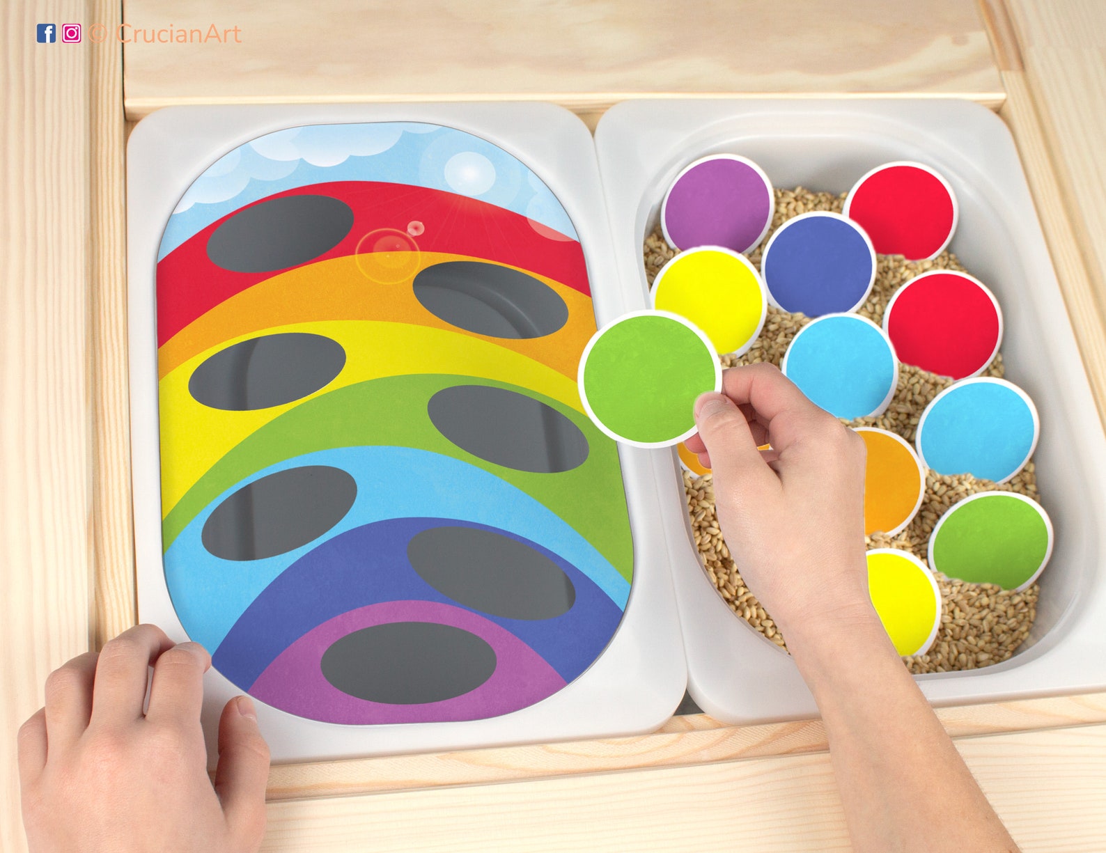 Rainbow Colors Flisat Insert: Color Sorting Activity for Sensory Table ...