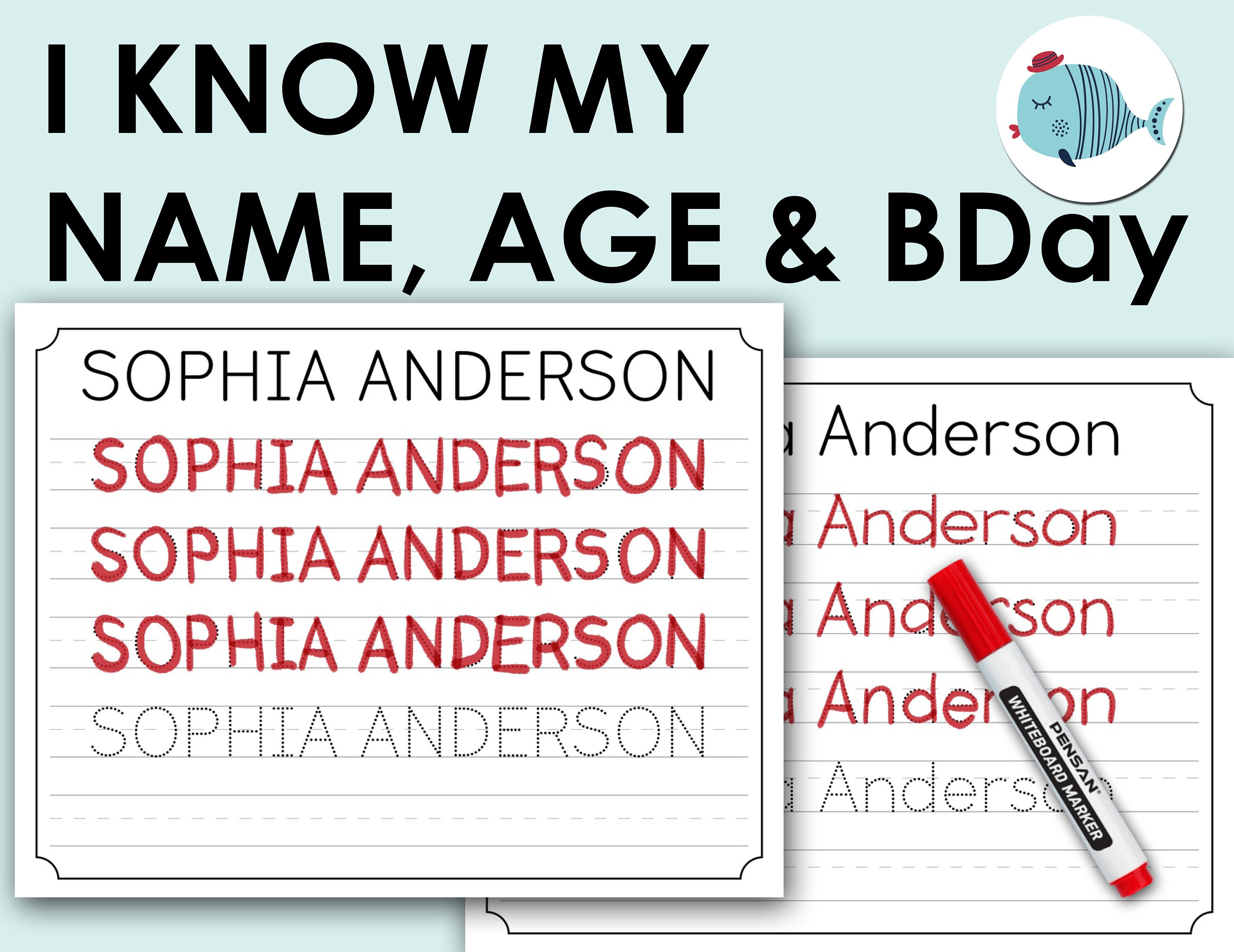 custom name tracing worksheets personalized name writing etsy hong kong
