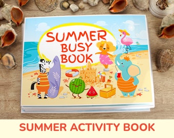 Summer Busy Book. Printable Preschool Activity Book. Preschool & Toddler Learning Binder. Busy Binder Activities.