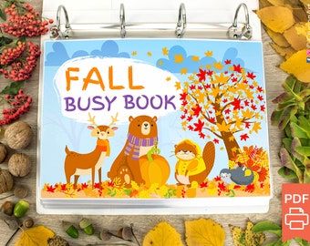 Fall Busy Book: preschool homeschool printables, preschool printable activity book, toddler busy book printable
