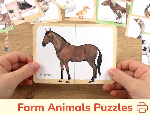 Animal Puzzles for Kids Early Years Puzzle Fine Motor Homeschool Children's  Puzzles Instant Download 