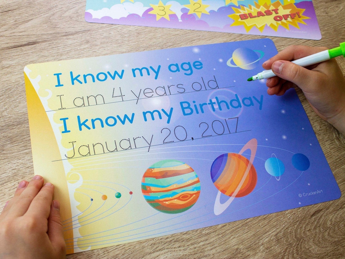SPACE Custom Name Tracing Worksheet. Printable Personalize Etsy